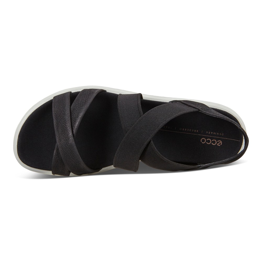 Sandalias Mujer - ECCO Flowt Flat Strappy - Negros - MBE593016